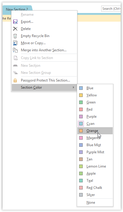 section color option