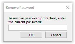 the remove password window