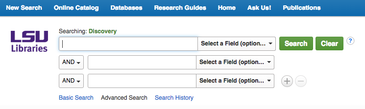 Library Resources Discovery page