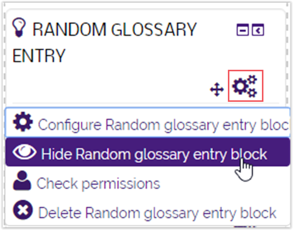 Hide a block option