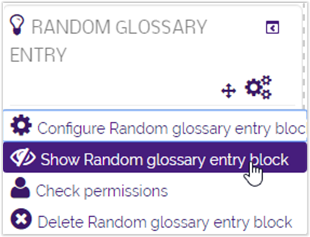 Show block option