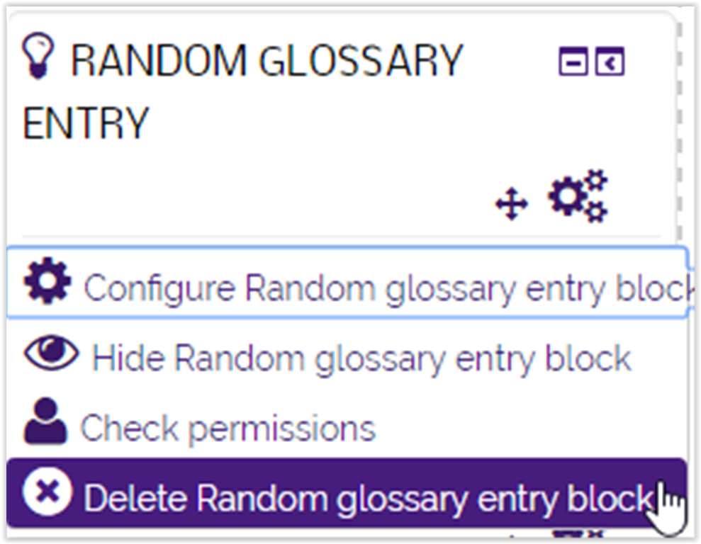 Delete block option