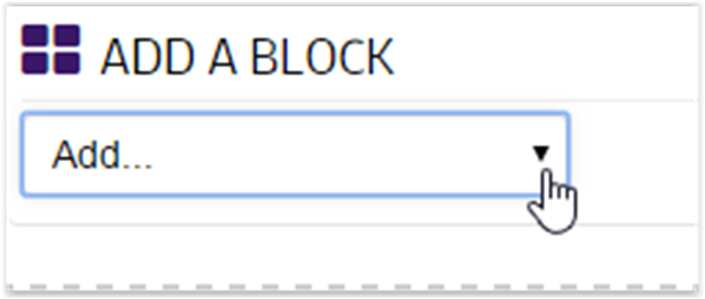Add a block drop down menu