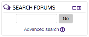 Advanced Search option beneath the Search Forums textbox