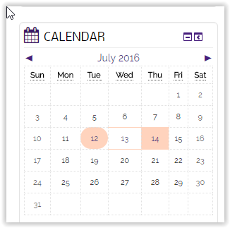 calendar block example at the right side of the screen