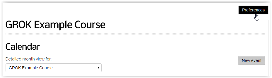 the preferences button