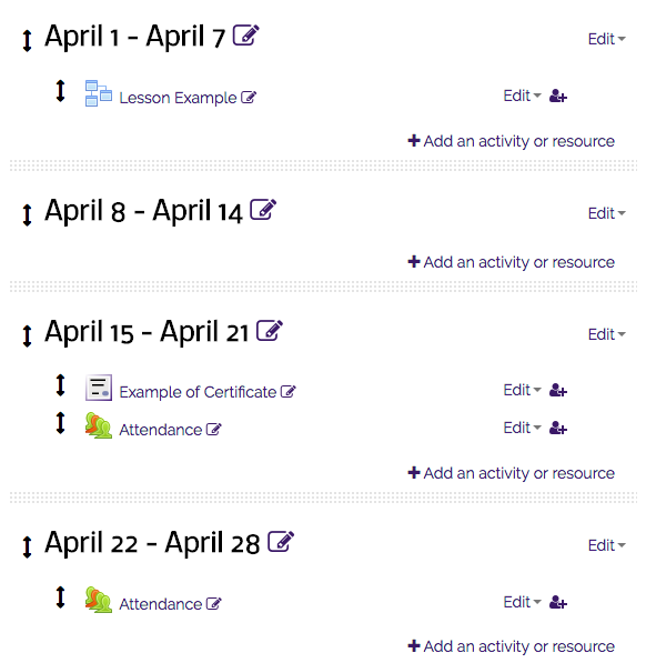 Weekly Format