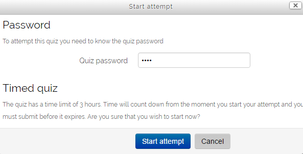 Confirmation before Starting attempt and the optional password prompt