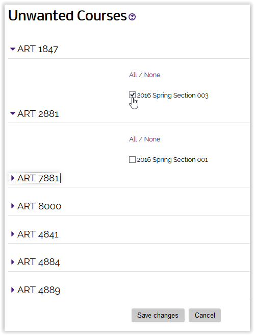Options for Unwanted courses in Moodle 3