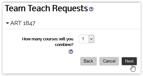 team teach course combination options