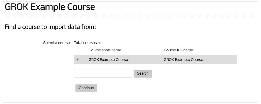 Import Course data