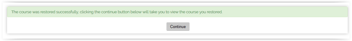 successfully imported course window.
