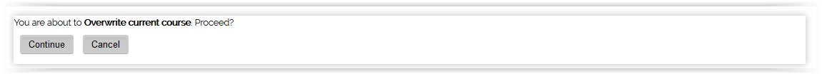 overwrite current course confirmation.