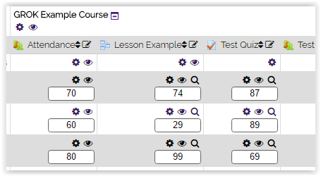 Gradebook page