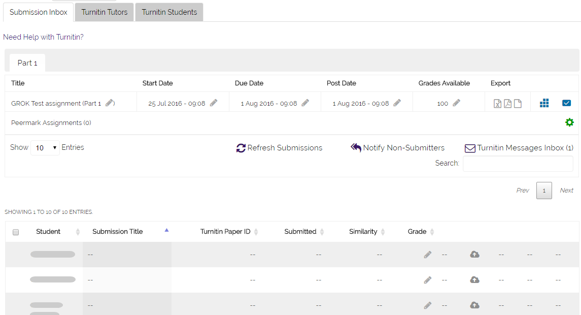 Assignment Screen