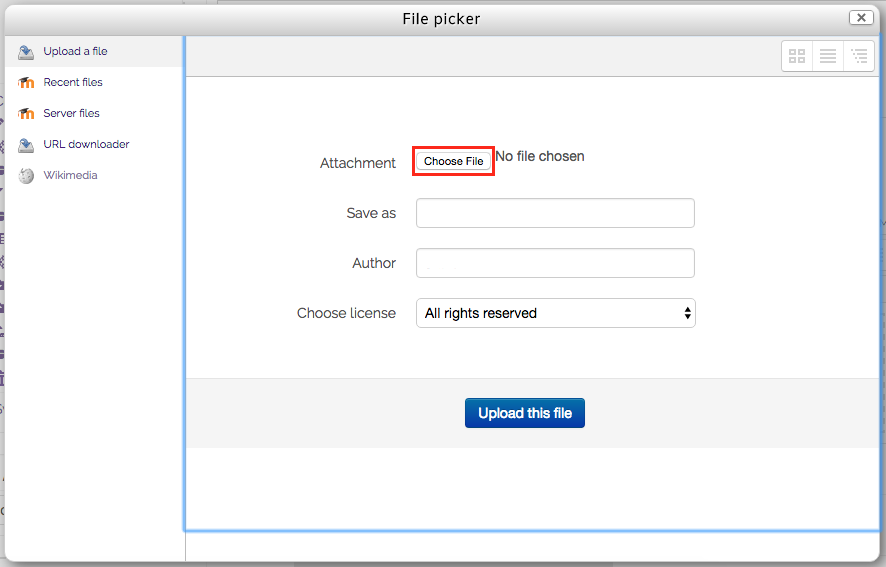 Choose File button