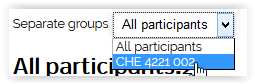Separate groups dropdown menu