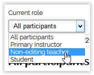 Roles menu