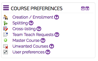Course Preference block