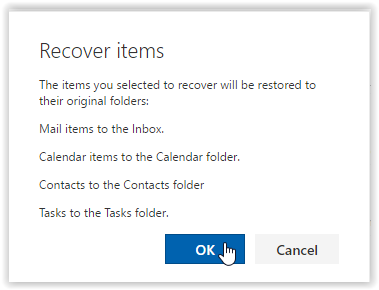 recover confirmation window
