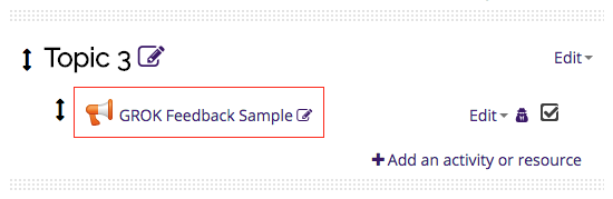 Moodle Feedback sample