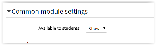 the common module settings options for additon to label to moodle