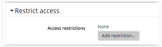 restrict access setting for adding a label to moodle