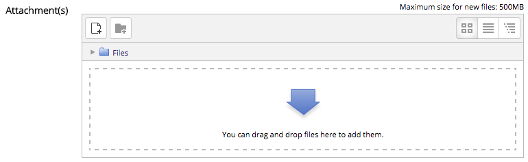 Attachment(s) section to add new files