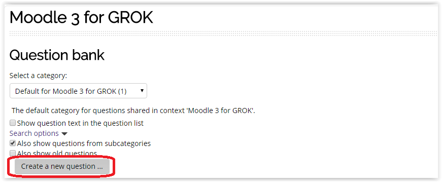 Edit Question page