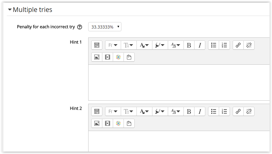 Multiple Tries tab