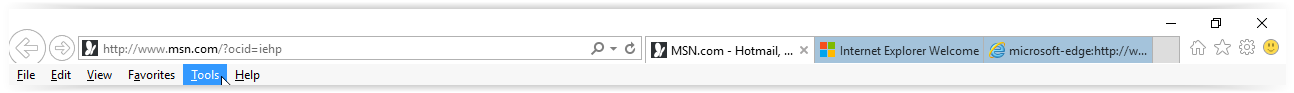 Tools option on the menu bar at the top of the screen after pressing Alt key