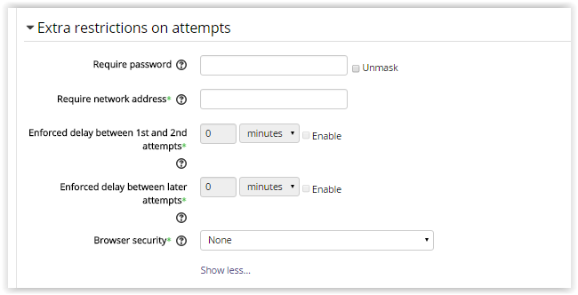 Extra Restrictions settings