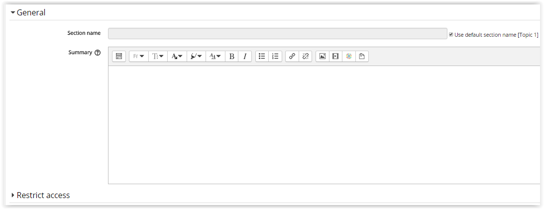 General settings