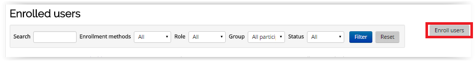 enroll users button