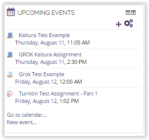 upcoming events block