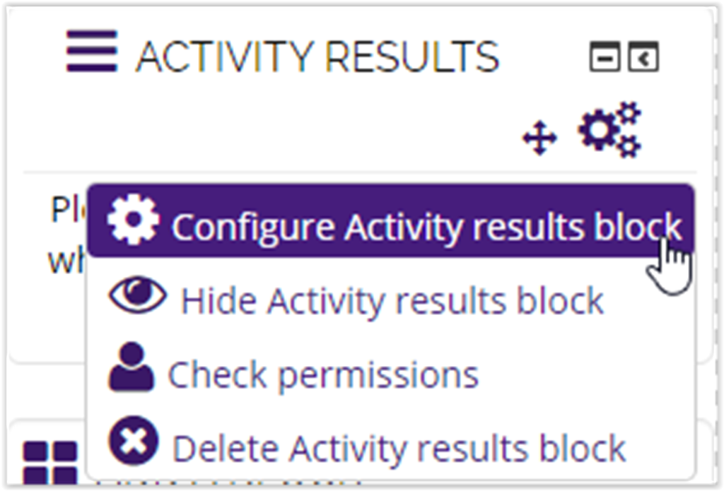 configure activity results option