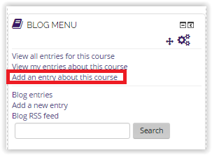Add an entry link on the blog menu block.