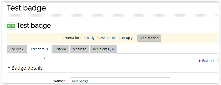 the edit details tab