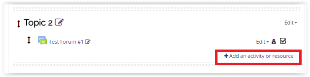 add an activity or resource button