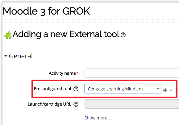 Cengage Learning MindLink option