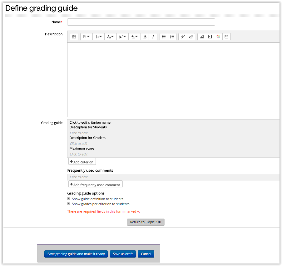 grading guide definiton page