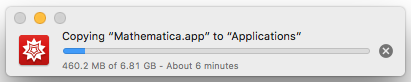Copy to applications folder Progress bar