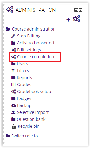 Adminstration block in moodle
