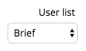 User List options