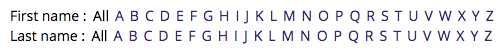 First/Last Name options