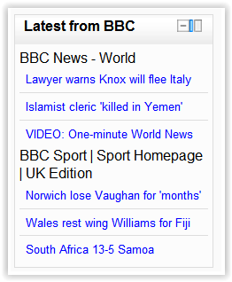 Remote RSS Feeds block