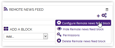 Configure Remote news feed block option