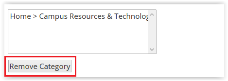 Remove Category button