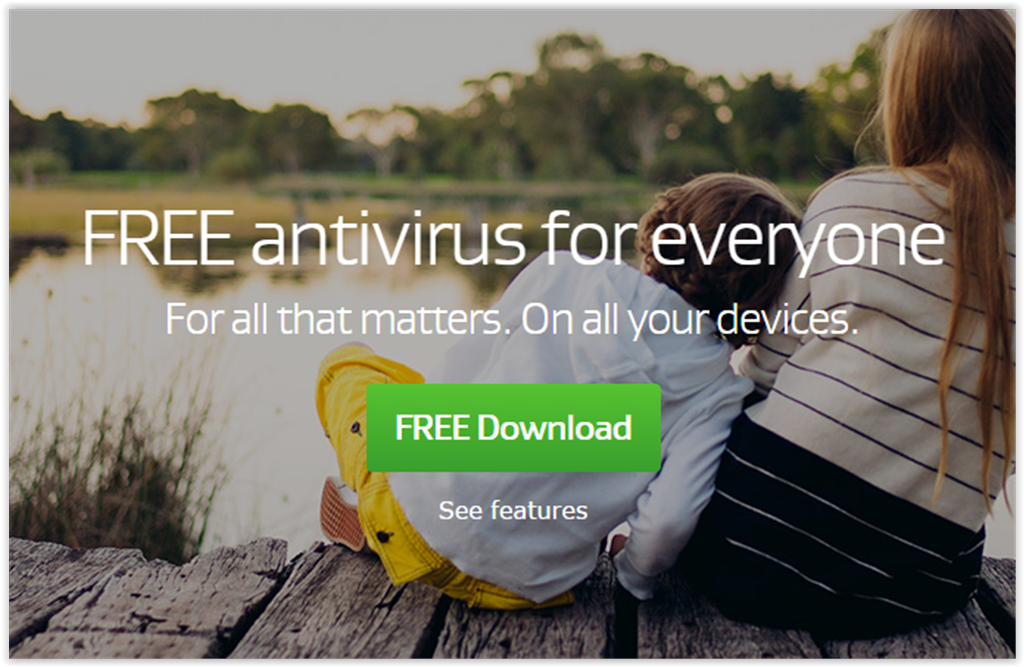 Free Download button on homepage