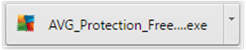AVG download button in the bottom left of the browser